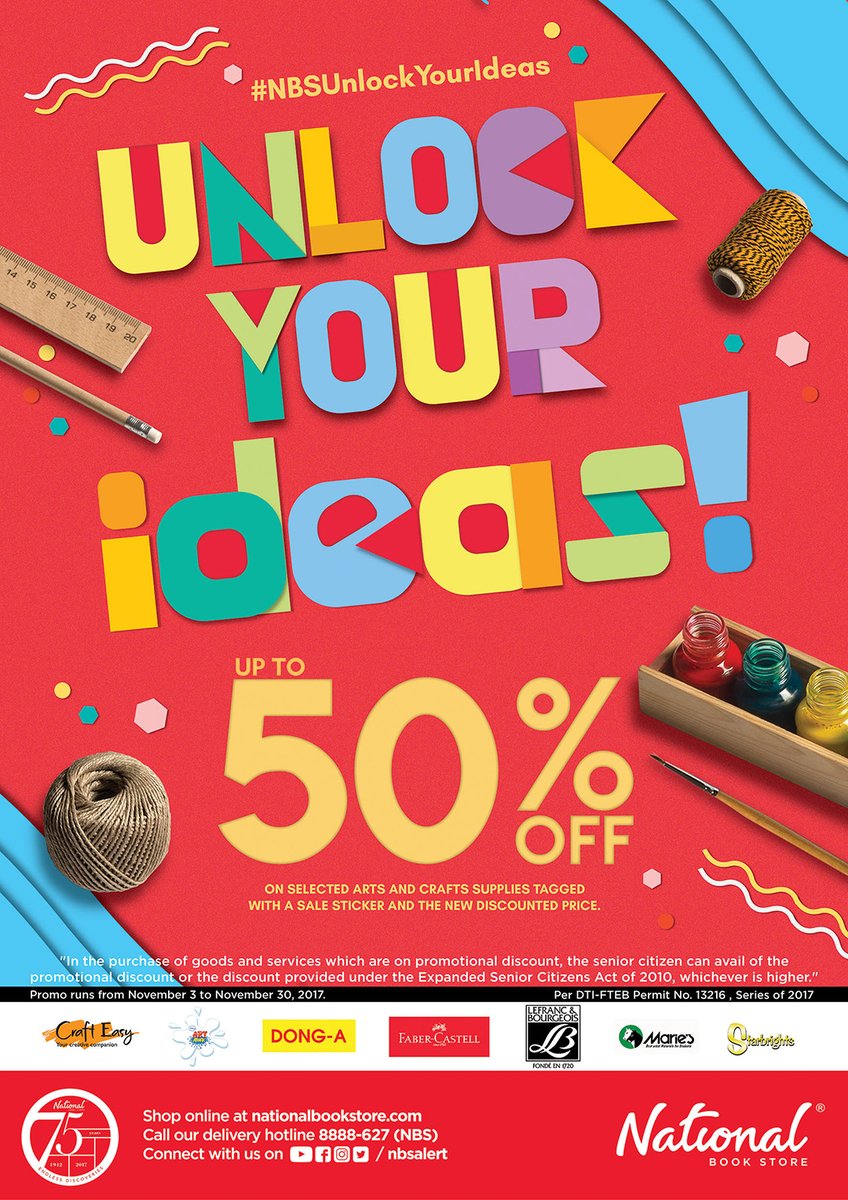 National Bookstore 50 off Arts and Crafts November 2 to November 30