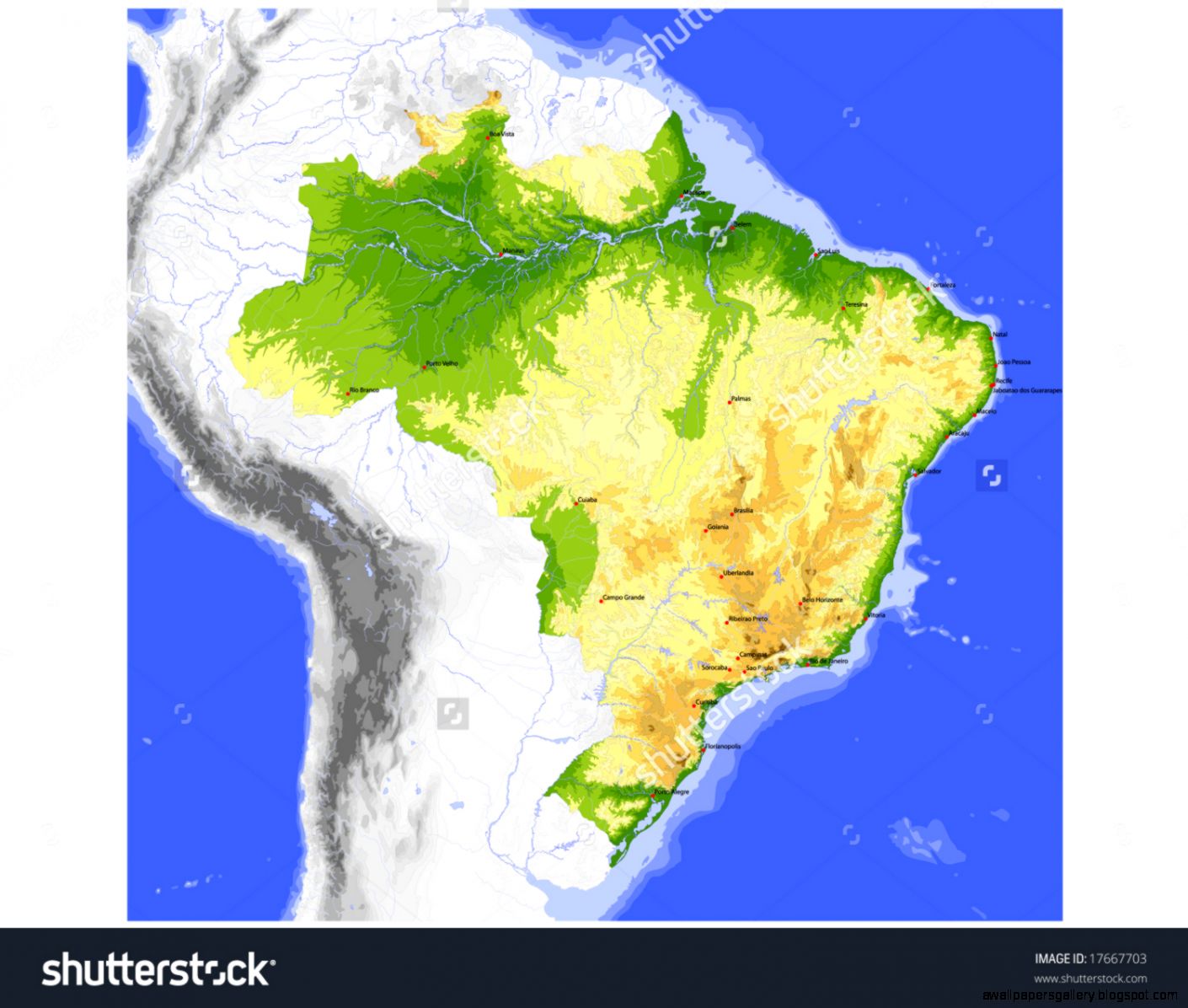 Особенности рельефа бразилии максимальные высоты