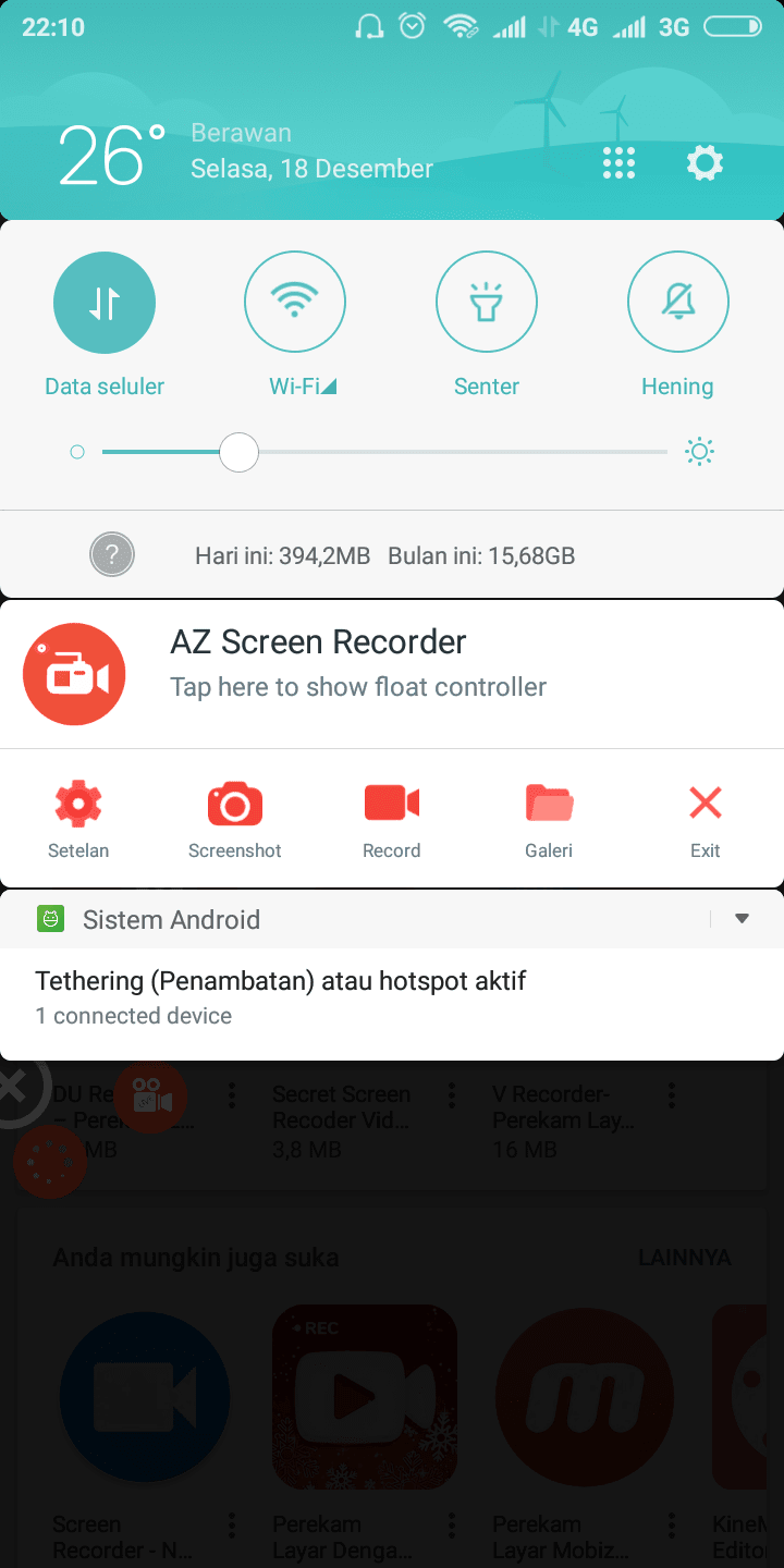 AZ Screen Recorder Aplikasi Perekam Layar di Smartphone Sahretech