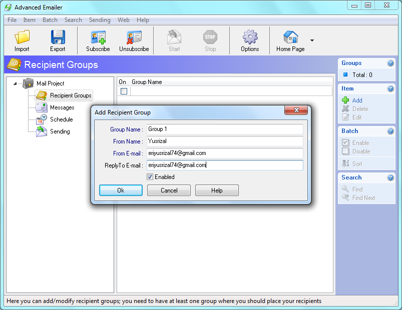 Databases email password