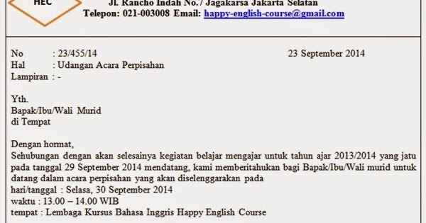 Contoh Surat Resmi Beserta Lampirannya Surasmi I