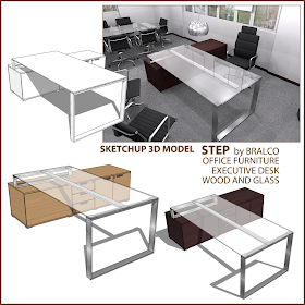free sketchup model executive desk
