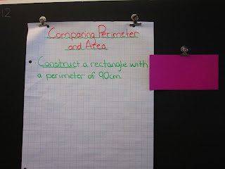 photo of comparing perimeter and area of a rectangle @ Runde's Room