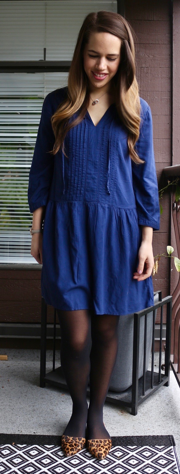 Jules in Flats - Pleated Tie-Neck Swing Dress from Old Navy