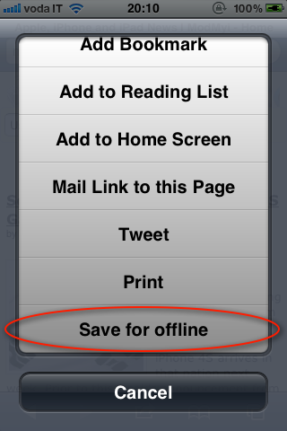 WebOffline:Save Safari Web pages for Offline Viewing