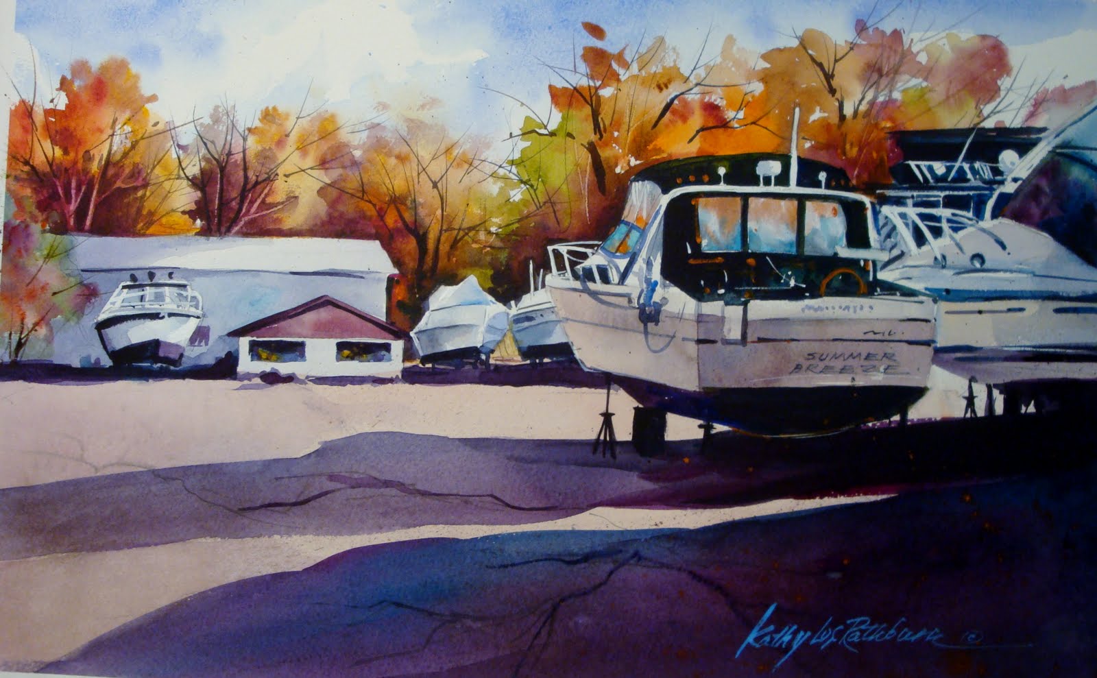 Kathy Los Rathburn Watercolorist Michigan City Boat Yard