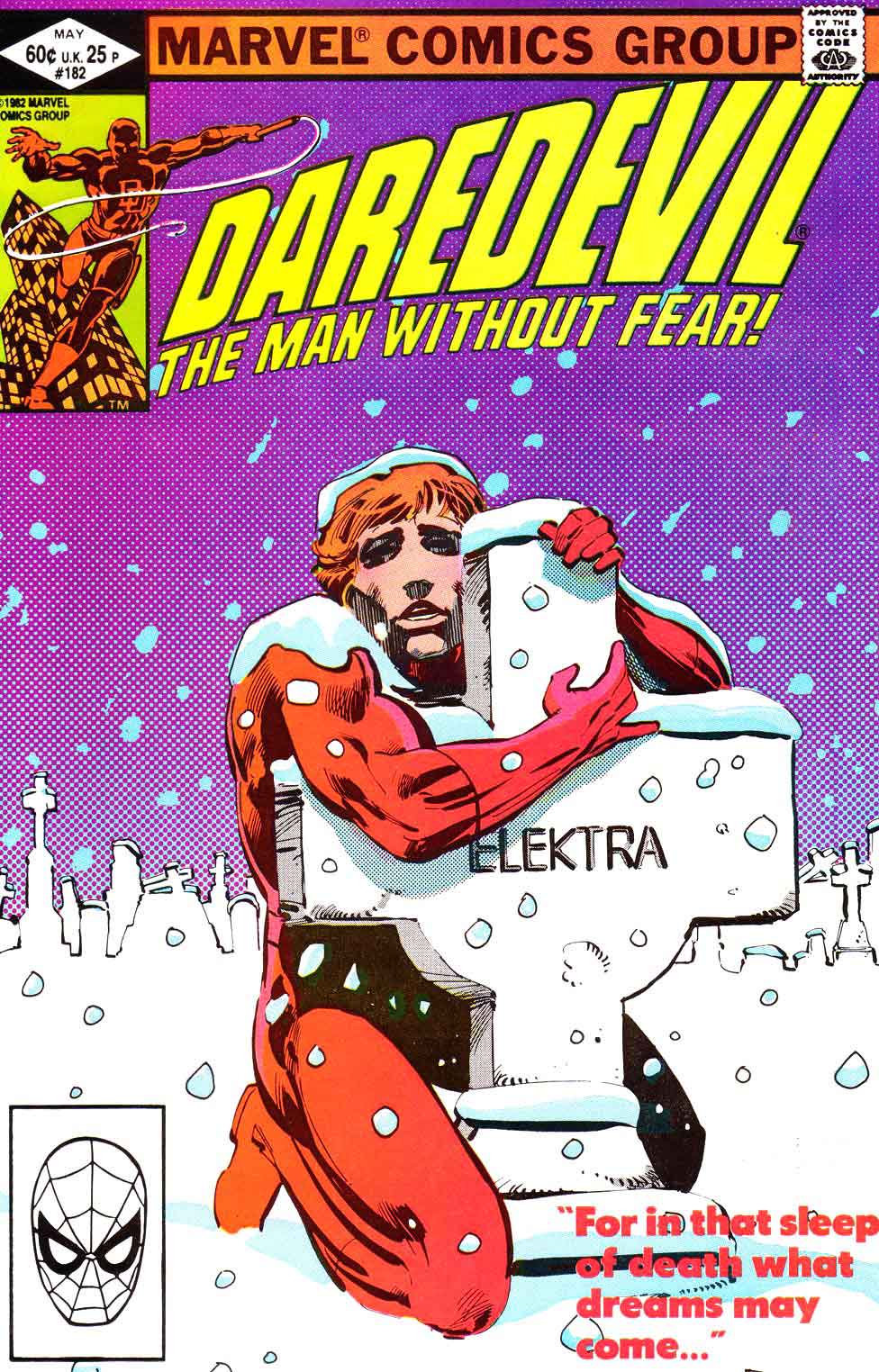 Daredevil v1 #182 marvel comic book cover art by Frank Miller