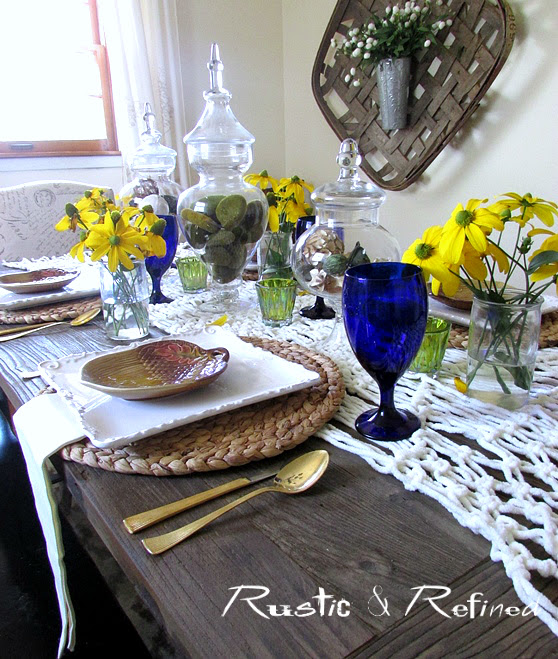 Table Top Decor using bright and brilliant pops of color