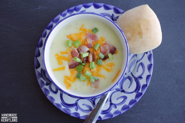 For a warm fall dinner try this loaded baked potato soup recipe.