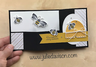 Stampin' Up! Honey Bee Wiper Card VIDEO Tutorial ~ www.juliedavison.com ~ #stampinup