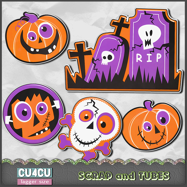 Freebie – Halloween Stickers 3 (CU4CU) | Scrap and Tubes Designs