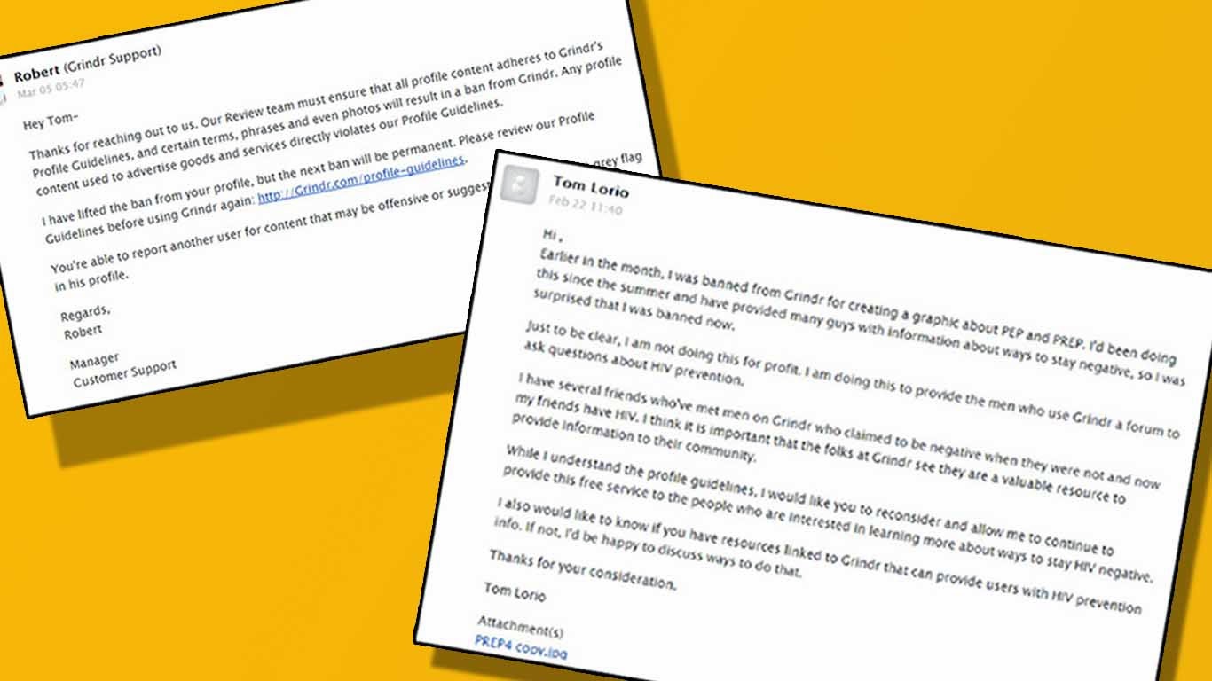 Life From The Inside Out: Grindr on HIV Advocacy: Ban Remains If You ...