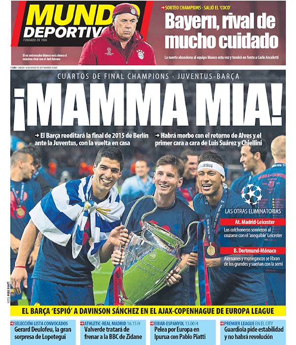FC Barcelona, Mundo Deportivo: "¡Mamma mia!"