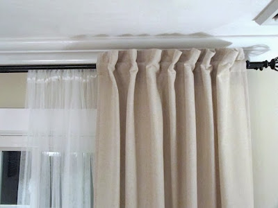 tab top curtain to back tab