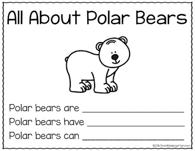 Time 4 Kindergarten: Freebie All About Polar Bears Writing 
