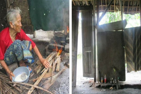 Teteskan Air Mata, Nenek Surip Hidup Dirumah Tak Berdinding Hingga Tidur Diatas Bambu Reyot