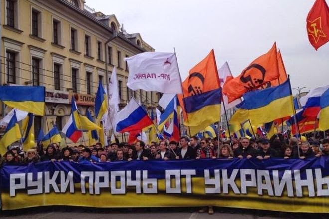 В разных странах прошли Марши мира против агрессии России в восточной Украине