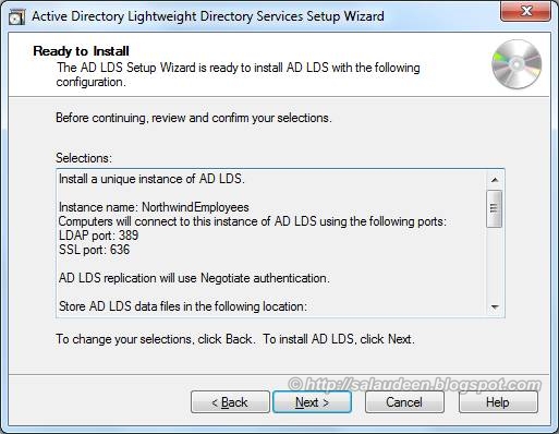 Install AD LDS LDIF Files Install AD LDS LDIF Files