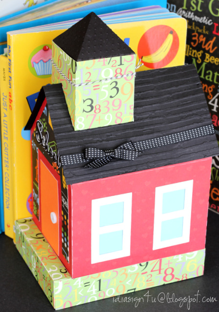 3D Paper School House Treat Boxes for Teachers | SVGCuts by ilovedoingallthingscrafty.com