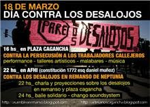 viernes 18 de marzo jornada contra los desalojos en remanso de Neptunia y de Plaza Cagancha