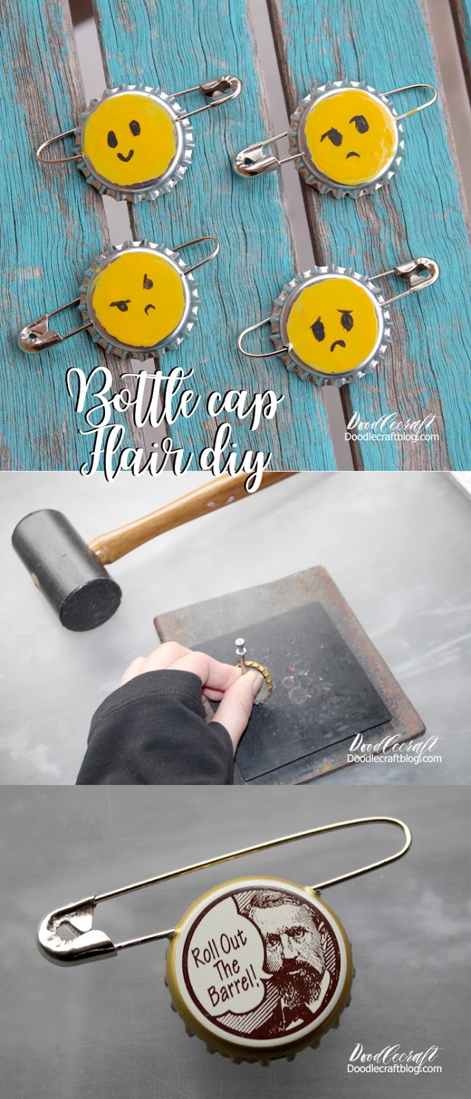 Bottle Cap Pin Badge Flair DIYEllie Badge from UP!