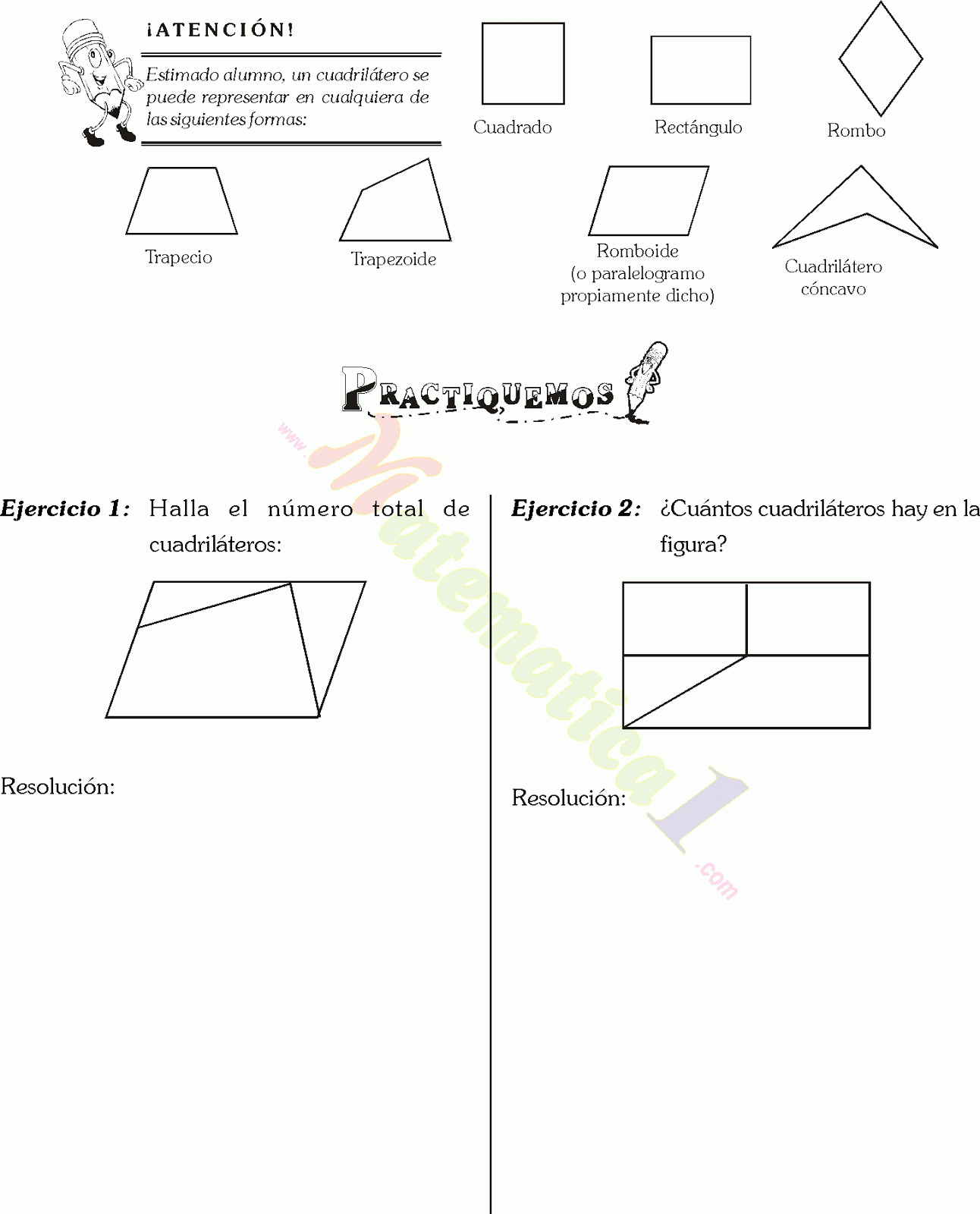 Conteo De Cuadrilateros Y Sectores Ejercicios Resueltos Para Ninos De Primaria O Basico Conocer las características de los triángulos y cuadriláteros. ejercicios resueltos