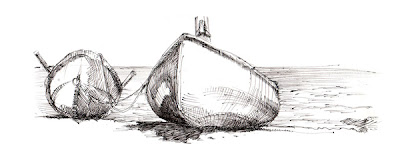 boat cross hatching drawing