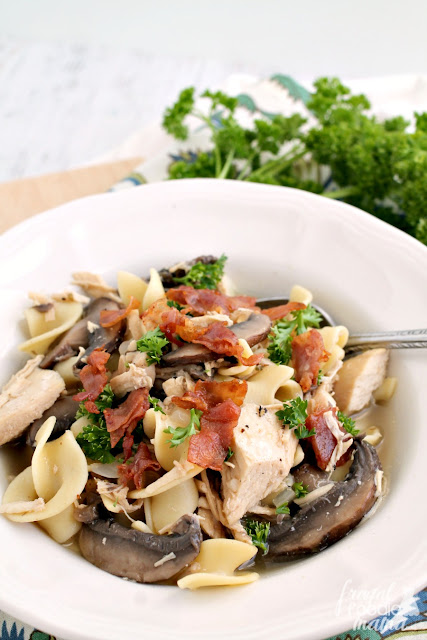 This Chicken Marsala Noodle Soup incorporates all the flavors of the classic chicken dish- sauteed mushrooms, crispy prosciutto, & rich Marsala wine- into a comforting, cozy soup your entire family will love.