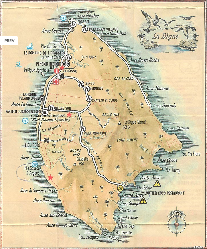 Mapa de la Digue- Islas Seychelles - Seychelles: qué ver, excursiones - Foro África del Este