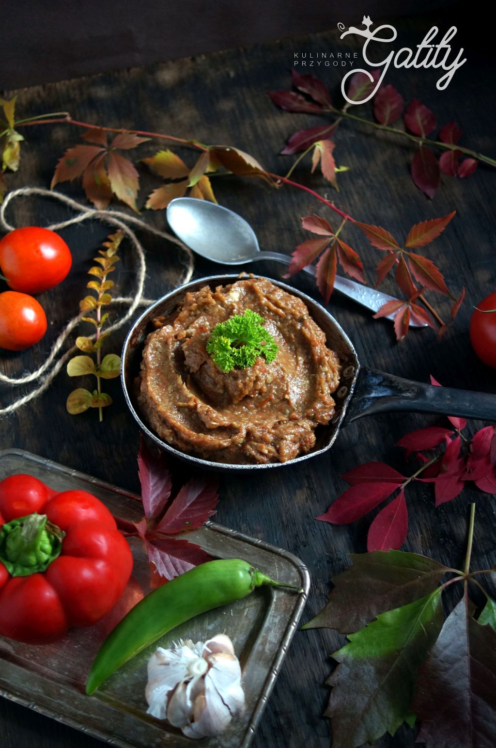 Pasta z bakłażana z papryką Kulinarne przygody Gatity przepisy