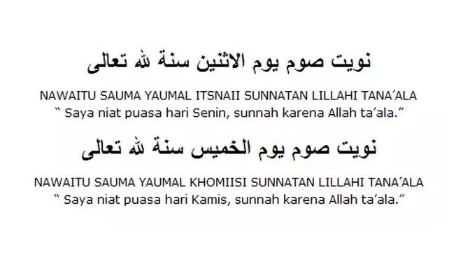 Kumpulan Doa Niat Puasa Senin Kamis Nu Online