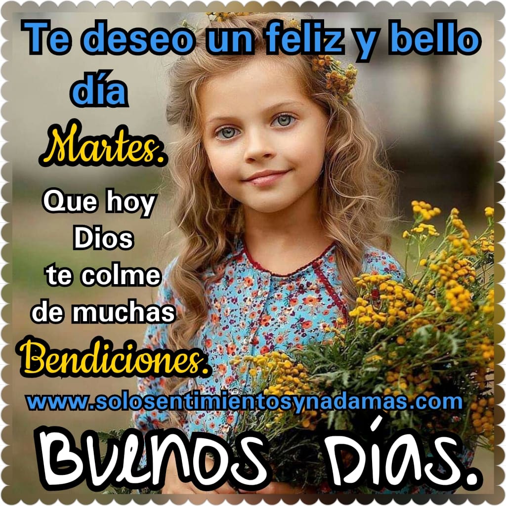 Te deseo un feliz y bello día martes. - Solo sentimientos y nada mas