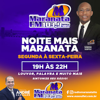 Banner Programa de Rádio Noite Mais Maranata com Evangelista Robson Santos