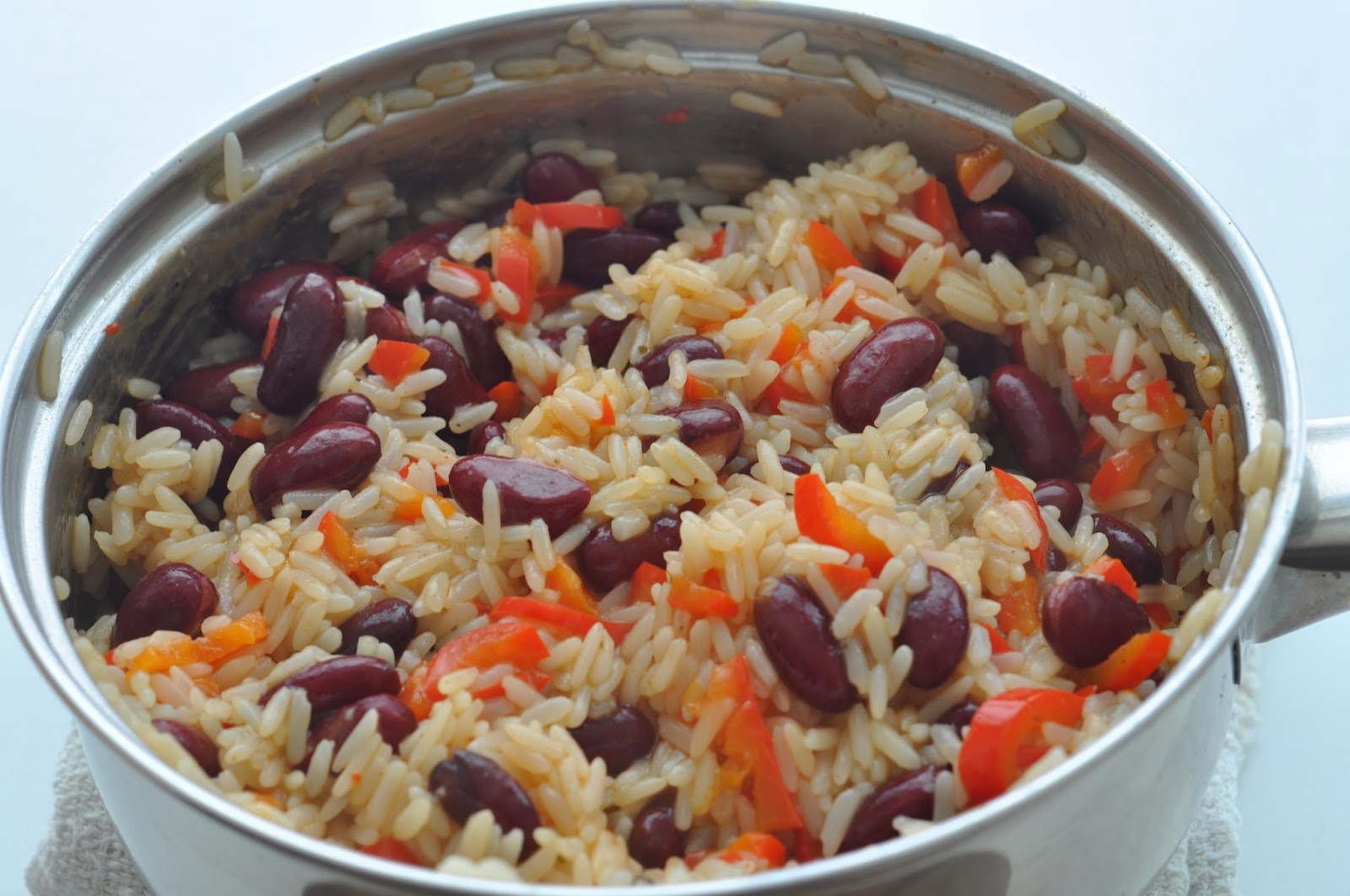 Simple Food Seared Tuna with Mexican Rice.