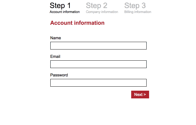 23 Multi step HTML forms 10 Multi step form using CSS and jQuery