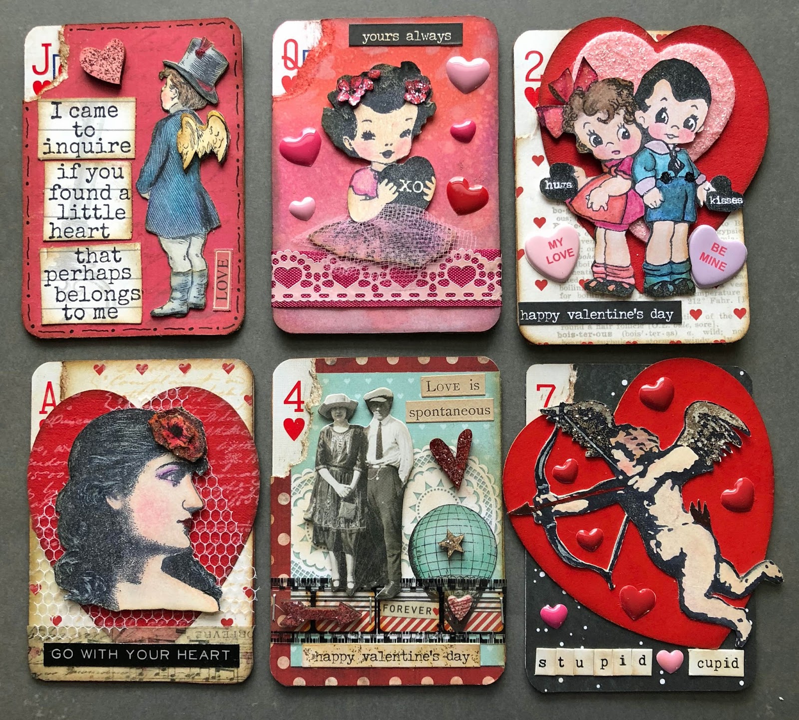 Scraps From A Broad Altered Playing Cards Valentine's Day