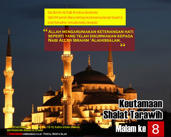 Keutamaan Sholat Tarawih Malam Kedelapan Ramadhan