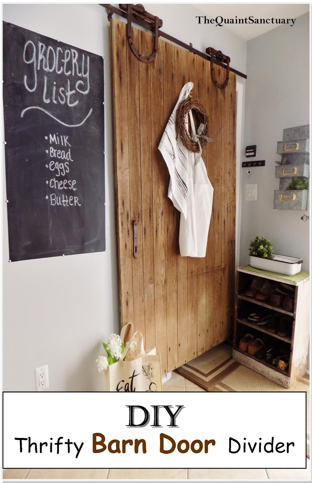 The Quaint Sanctuary { DIY Thrifty BARN DOOR Divider }
