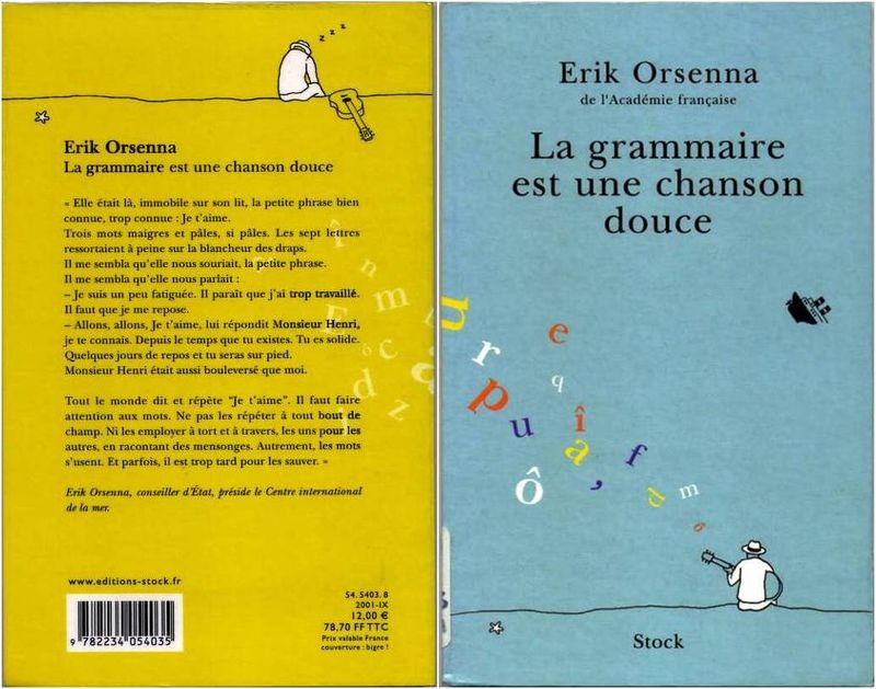 傅虛柯構: 《文法是ㄧ首溫柔的歌》第一回翻譯(法語小說) La traduction de roman "La Grammaire Est