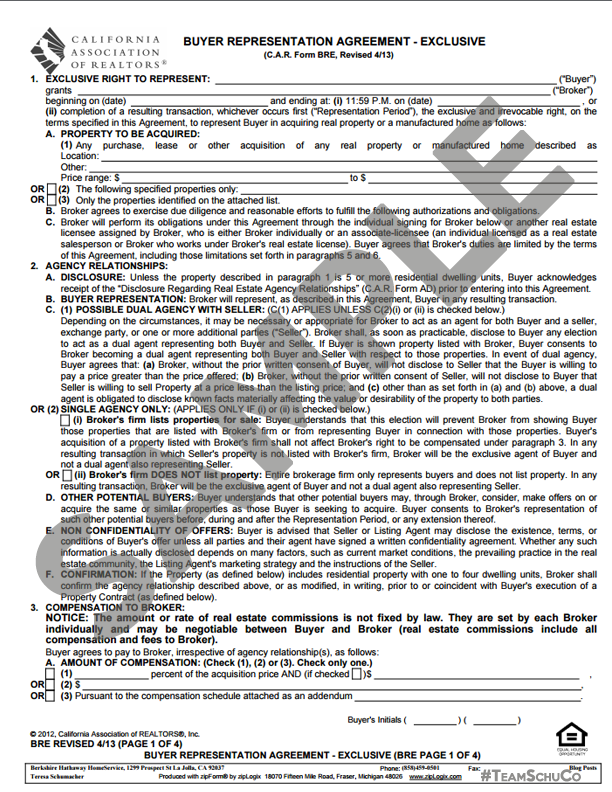 buyer representation agreement sample Fillable online buyer / broker agreement ann joliet fax email.