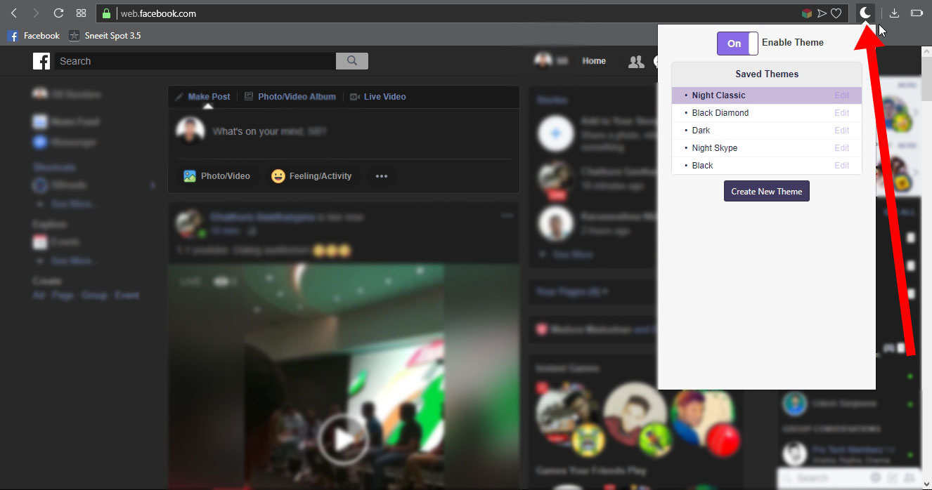 How to Install Dark Theme for Facebook SBmade New Data Of Technology