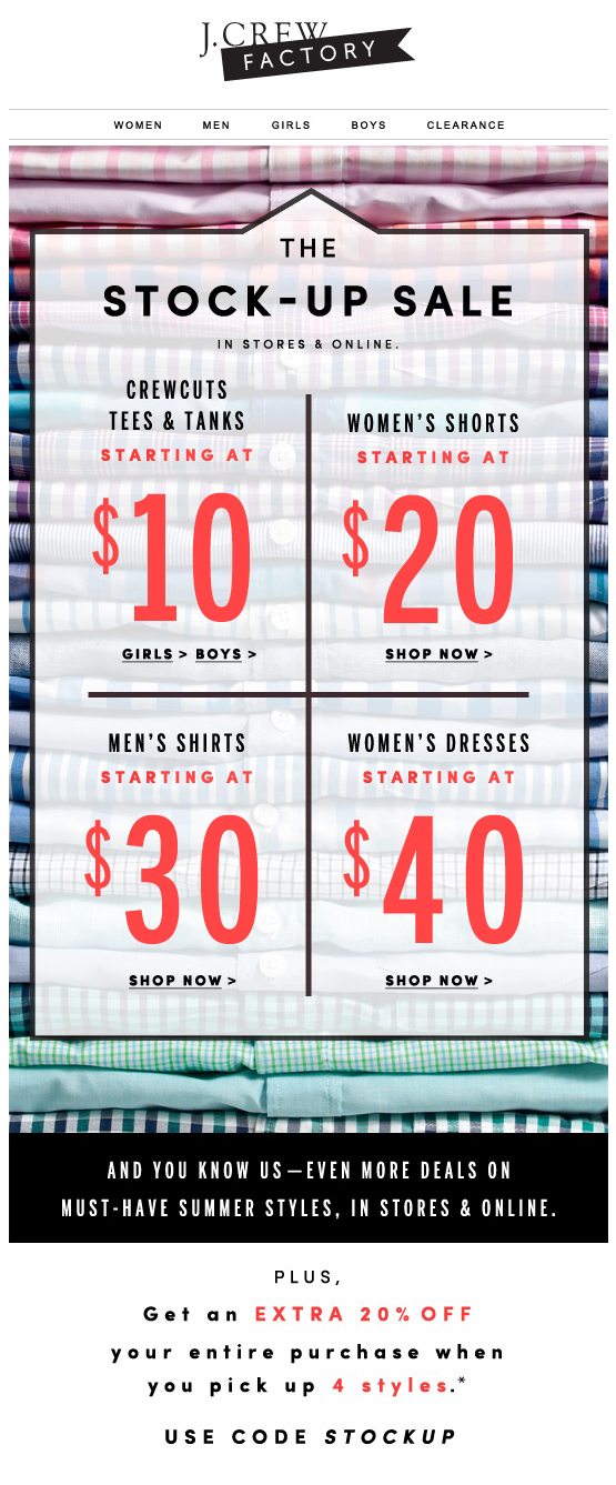 J.Crew Aficionada J.Crew Factory Stock Up Sale