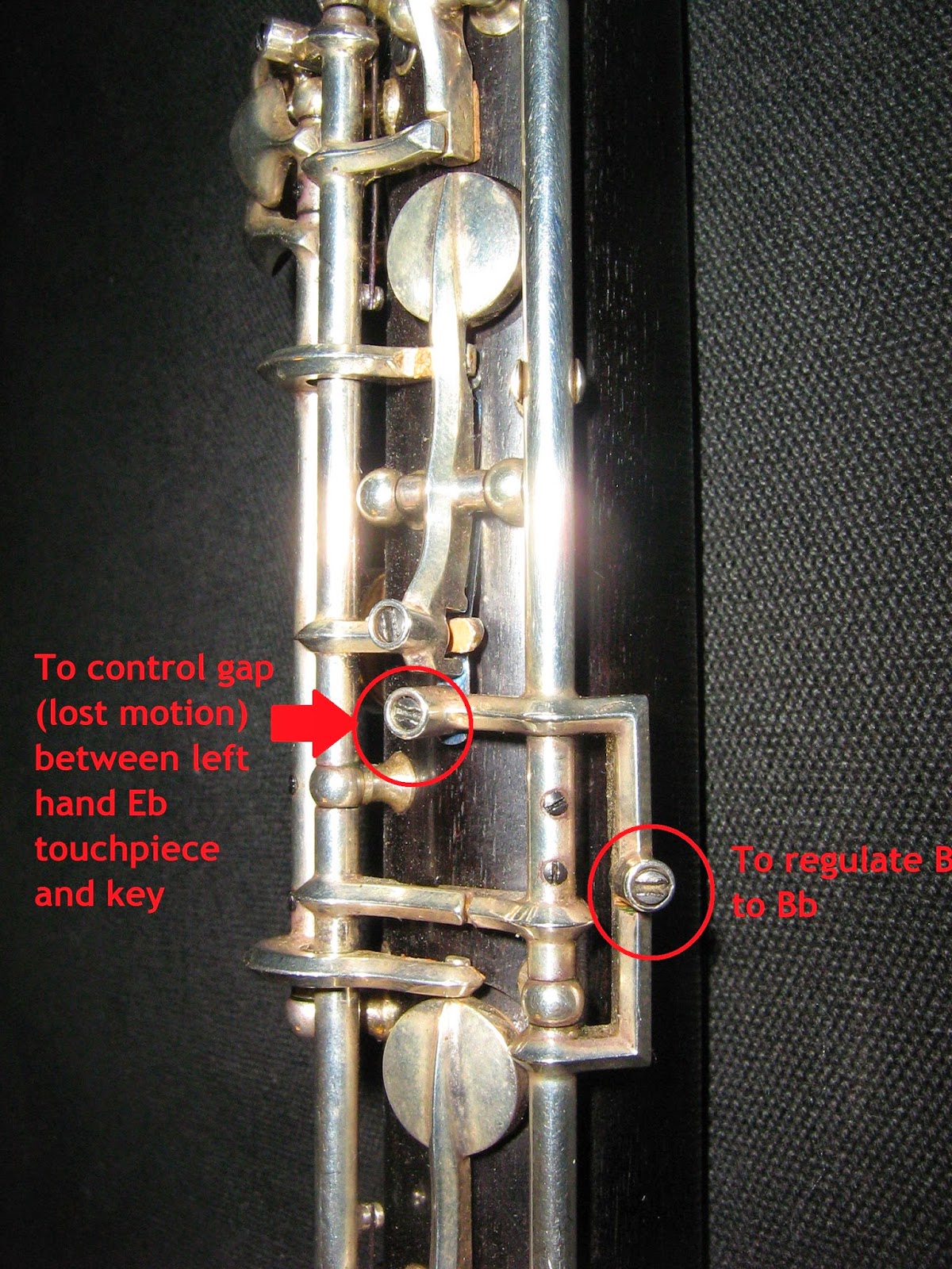 The Bench Keystone Regulating the Lower End of an Oboe