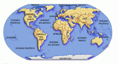 Resultado de imagen de continentes y oceanos mapa interactivo