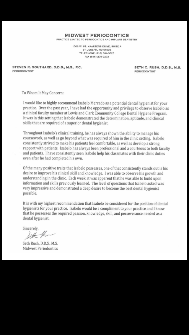 My competency statements associated with the Dental Hygiene program