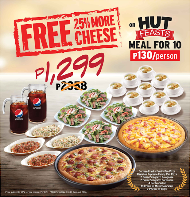 Pizza Hut Introduces Hut Feasts Meal for 10 and They're Putting 25