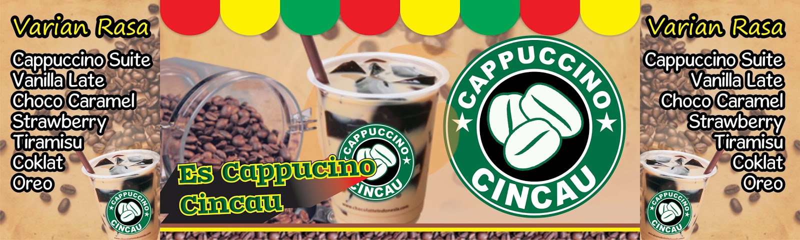 Spanduk Cappucino Cincau Cdr desain banner kekinian Spanduk Cappucino Cincau Cdr desain banner kekinian