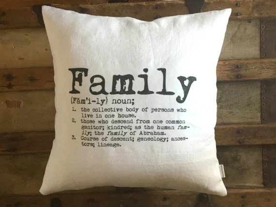 neutral family pillow