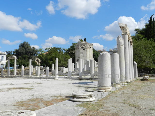 The remaining columns from the courtyard in the Roman Agora