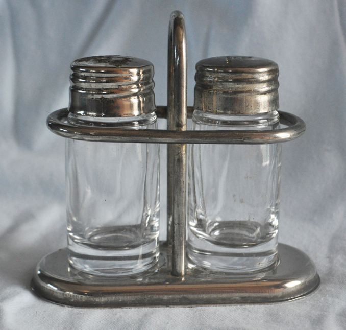 Old Italian salt and pepper containers